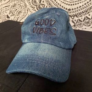 Denim ‘Good Vibes’ Hat
